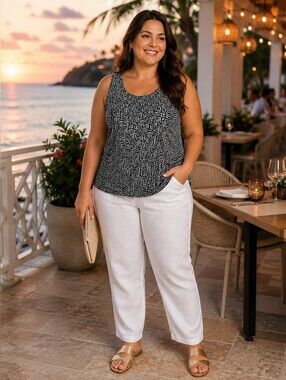 Chico’s Black White Tank Top Size 3 | 16 Plus Size Quiet Luxury Workwear Chic